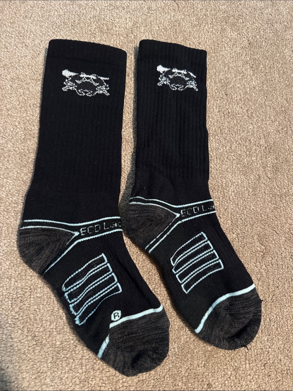 ECD Performance mens lacrosse Socks with Light Blue Accents